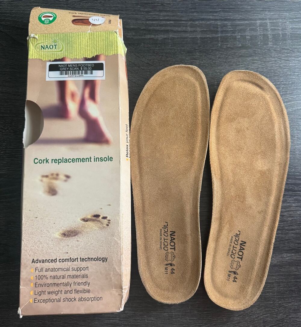 Naot Cork Replacement Insole Mens Size M11 EU 44 Advanced Comfort Technology NEW